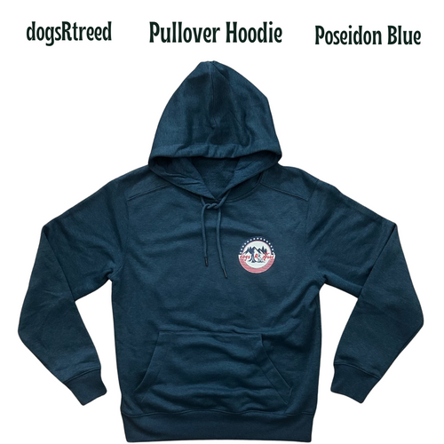 dogsRtreed LOGO HOODIE - Pullover Screen Print Sweatshirt - Heathered Blue